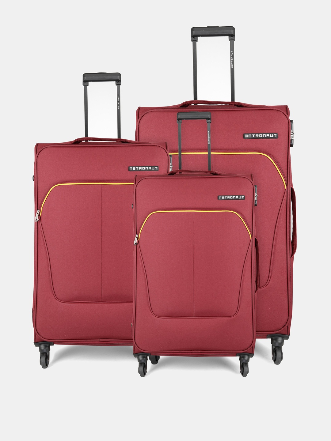 

Metronaut Set of 3 Supreme Trolley Suitcases - Cabin, Medium and Large, Red