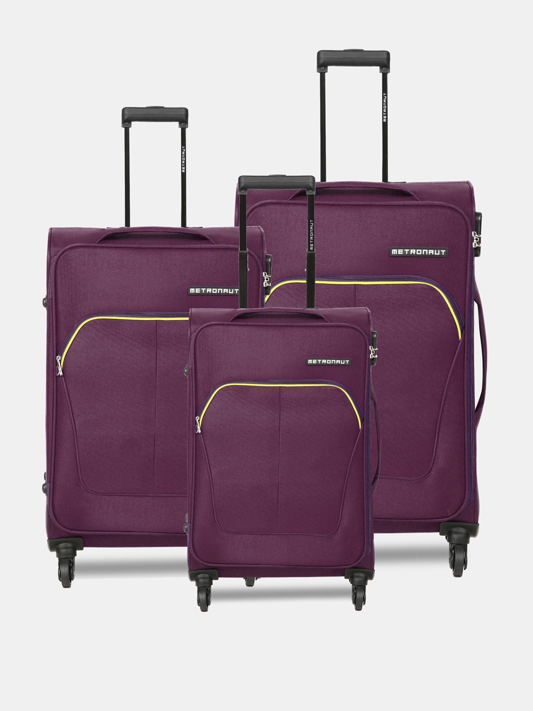 

Metronaut Unisex Set of 3 Trolley Suitcases - Cabin, Medium and Large, Purple