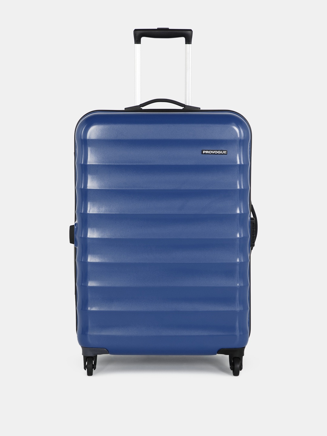 

Provogue Textured Large Trolley Suitcase, Blue