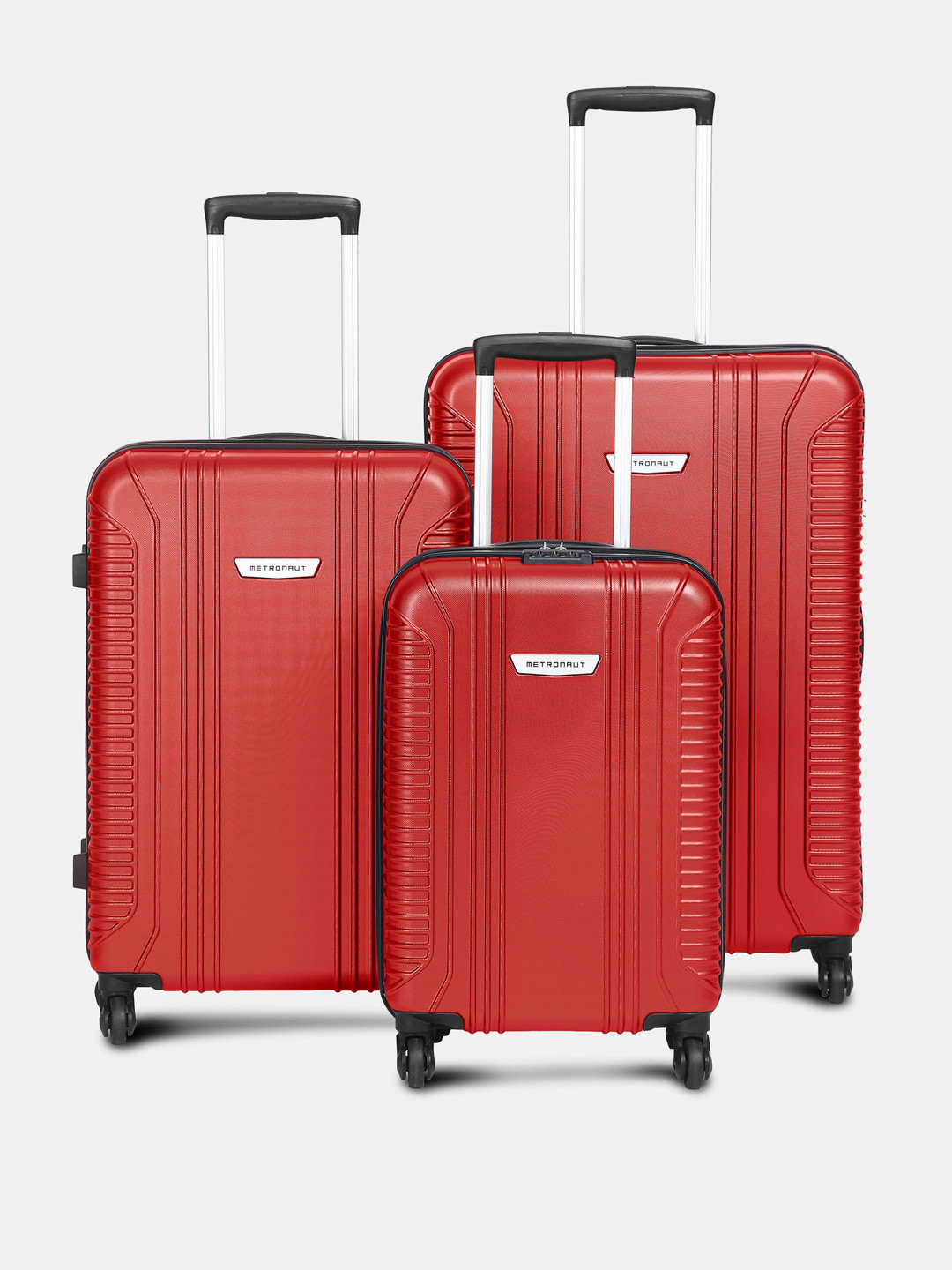

Metronaut Set of 3 Trolley Suitcases - Cabin & Medium & Large, Red