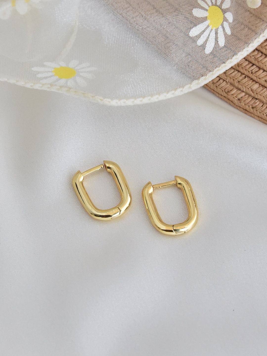 

Klissaa Gold-Plated Contemporary Half Hoop Earrings