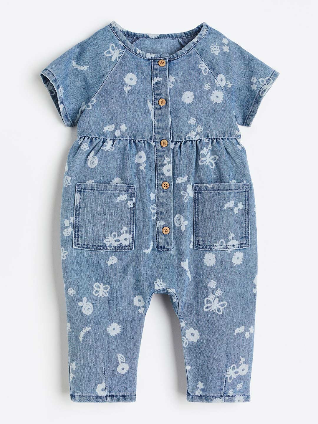 

H&M Infant Girls Denim Romper Suit, Blue