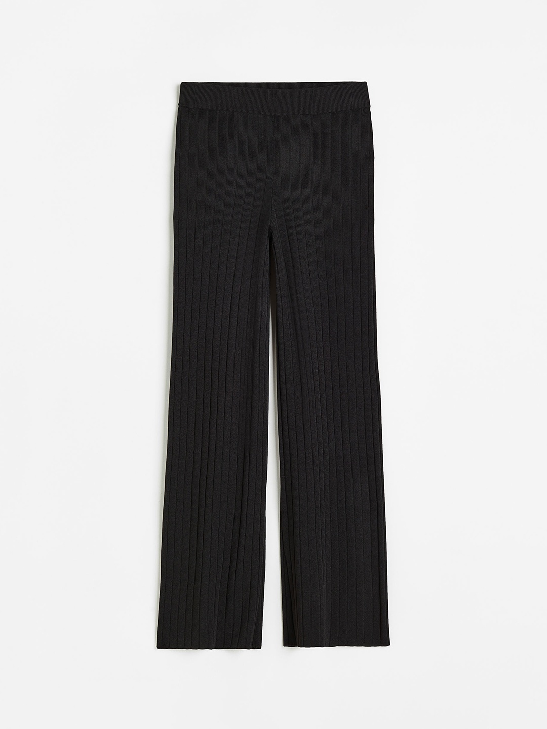 

H&M Women Rib-Knit Trousers, Black