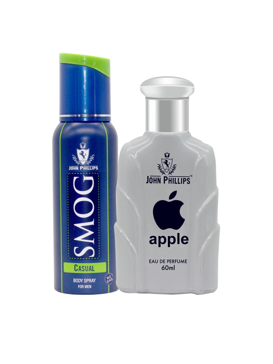 

JOHN PHILLIPS Set Of Men Smog Casual Deodorant 120ml & Apple Eau De Parfum 60ml, Blue