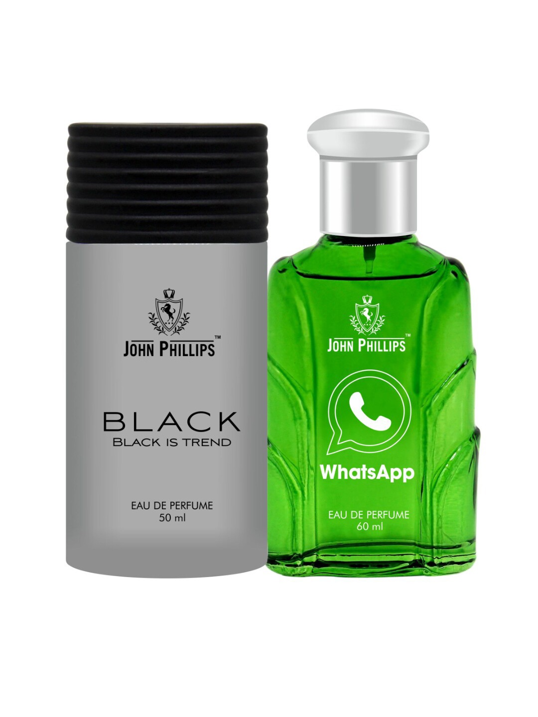 

JOHN PHILLIPS Whatsapp & Black Set Of 2 Long Lasting Eau De Parfum, Green