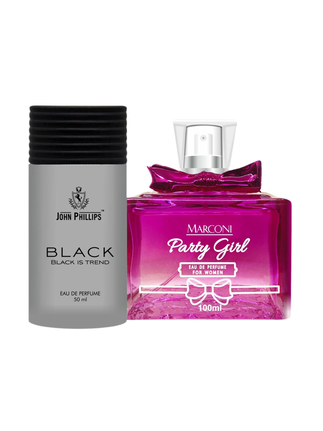 

JOHN PHILLIPS Black & Marconi Party Girl Set Of 2 Long Lasting Eau De Parfum, Pink