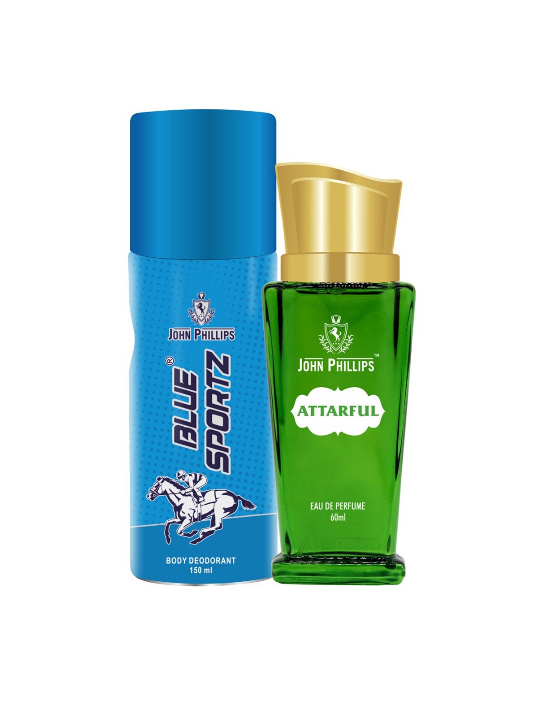 

JOHN PHILLIPS Set of Attarful Eau De Parfum 60 ml & Blue Sportz Deodorant 150 ml