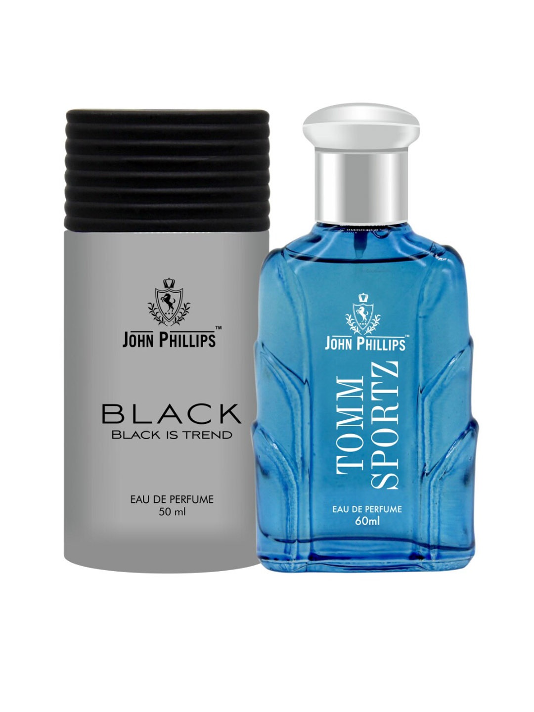 

JOHN PHILLIPS Set Of 2 Black Eau De Perfume & Tomm Sportz Eau De Perfume, Blue