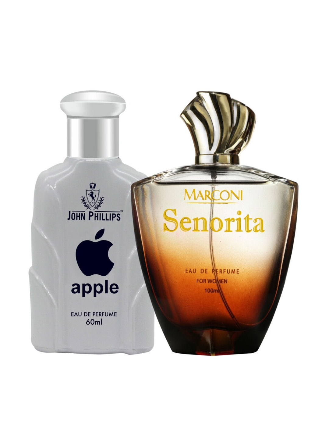 

JOHN PHILLIPS Set Of 2 Apple Eau De Perfume & Marconi Senorita Eau De Perfume, Grey