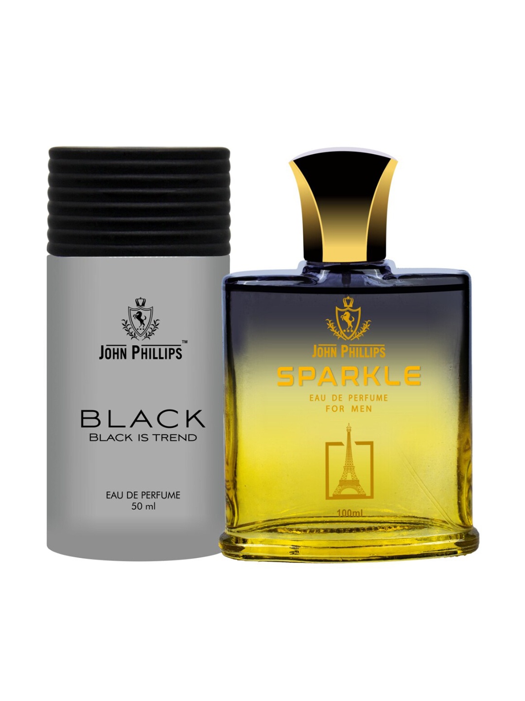 

JOHN PHILLIPS Set Of 2 Black 50 ml & Sparkle 100 ml Long Lasting Eau De Parfum, Grey