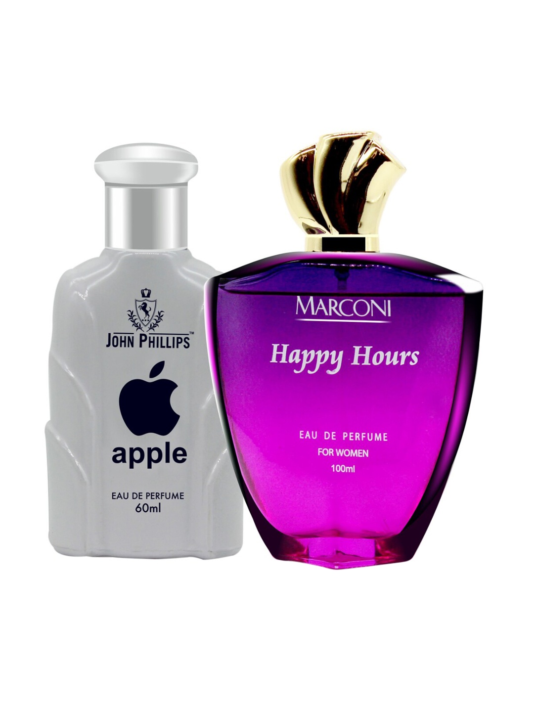 

JOHN PHILLIPS Set Of 2 Apple 60 ml & Marconi Happy Hours Eau De Perfume 100 ml, Purple