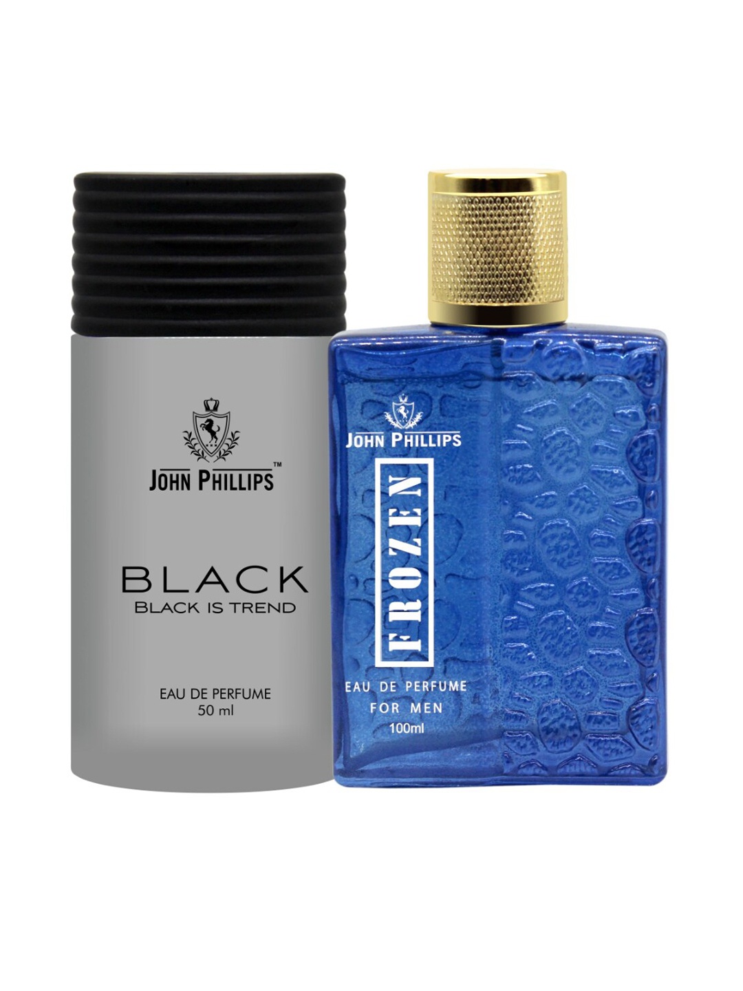 

JOHN PHILLIPS Set Of 2 Black 50 ml & Frozen Long Lasting Eau De Parfum 100 ml, Grey