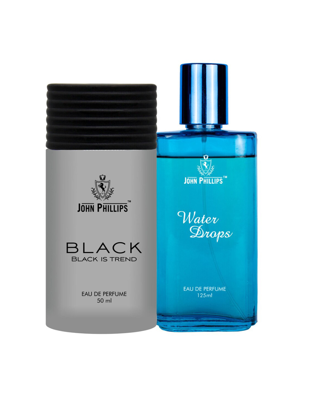 

JOHN PHILLIPS Black & Water Drops Set Of 2 Long Lasting Eau De Parfum, Blue