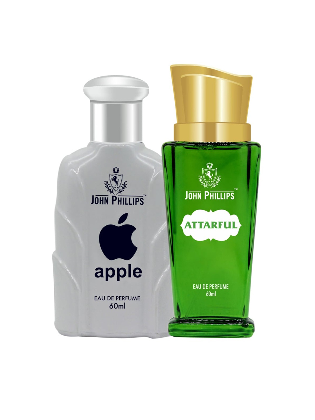 

JOHN PHILLIPS Set Of 2 Apple Eau De Perfume & Attarful Eau De Perfume 60ml Each, Green