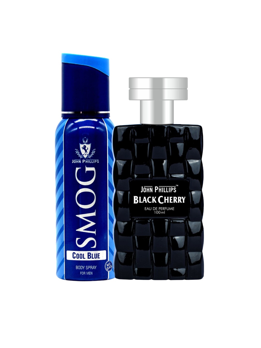 

JOHN PHILLIPS Set Of Men Smog Cool Blue Deodorant 120ml & Black Cherry EDP 100ml
