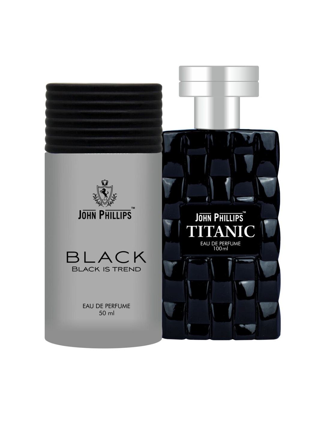 

JOHN PHILLIPS Set Of 2 Black Eau De Perfume & Titanic Eau De Perfume, Grey