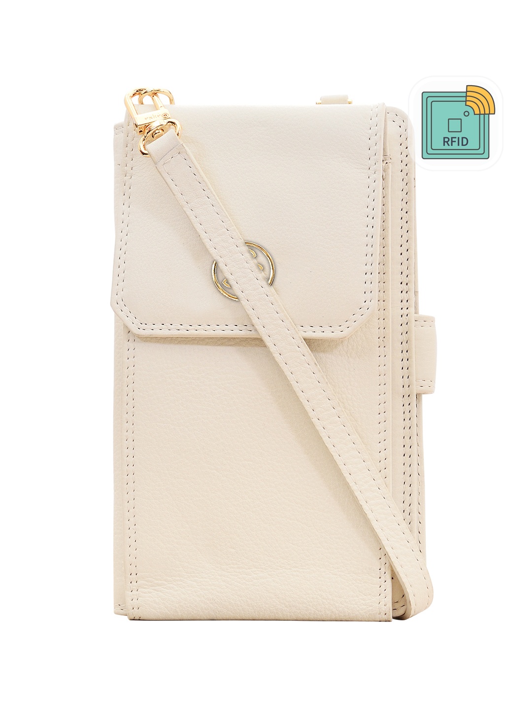 

Eske Women Leather Two Fold Wallet, White