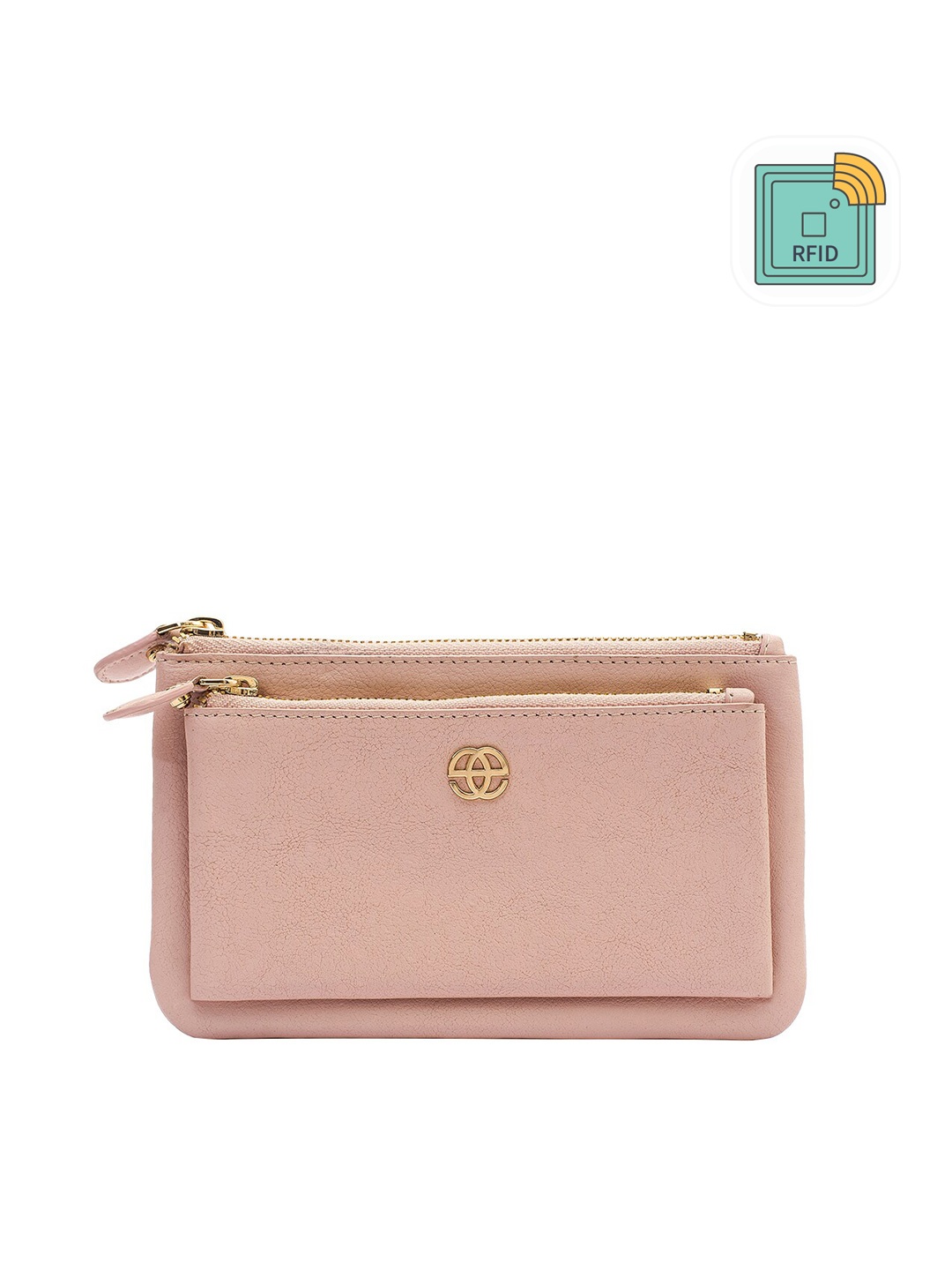 

Eske Women Leather Zip Around Wallet, Rose
