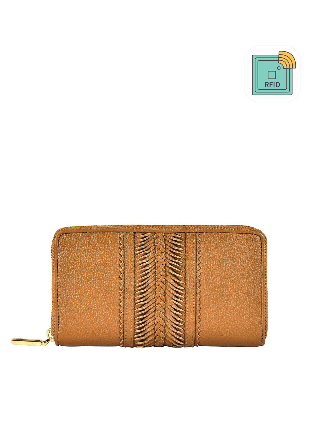 

Eske Women Leather Zip Around Wallet, Brown