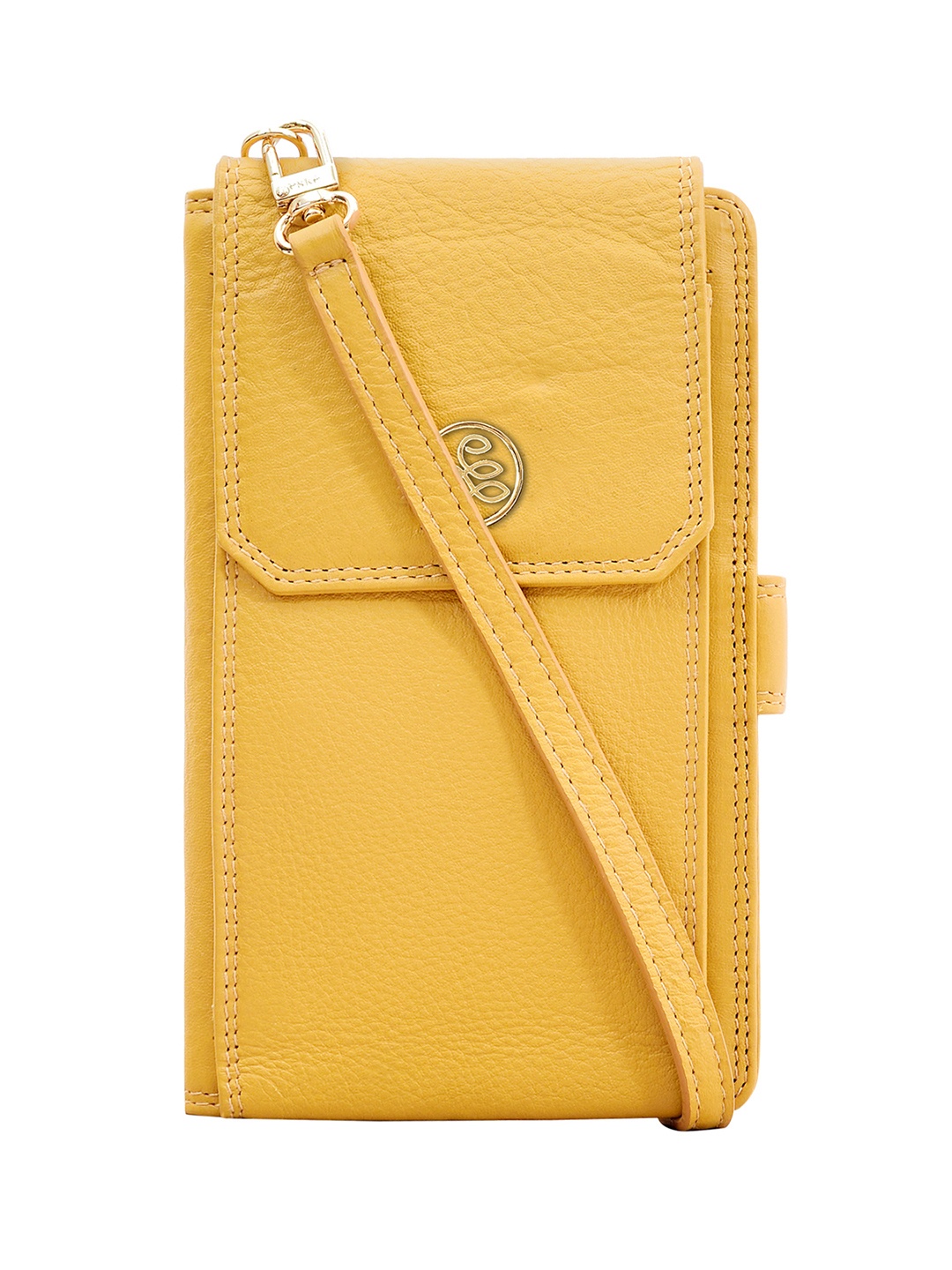 

Eske Women Leather Two Fold Wallet, Yellow