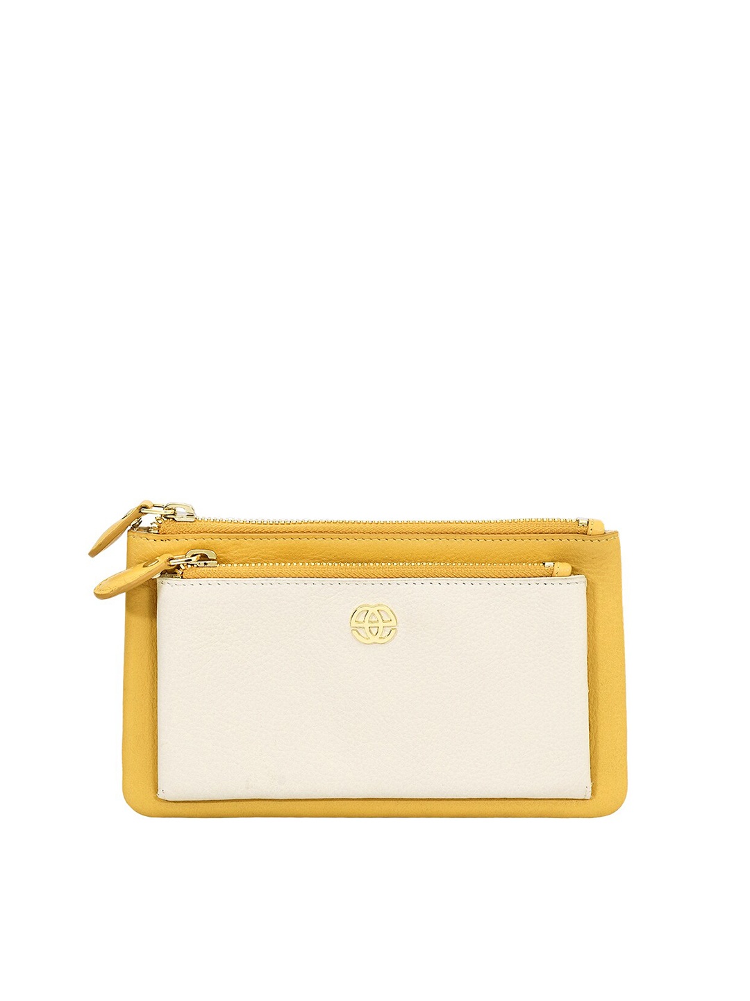 

Eske Women Colourblocked Leather Two Fold Wallet, Yellow