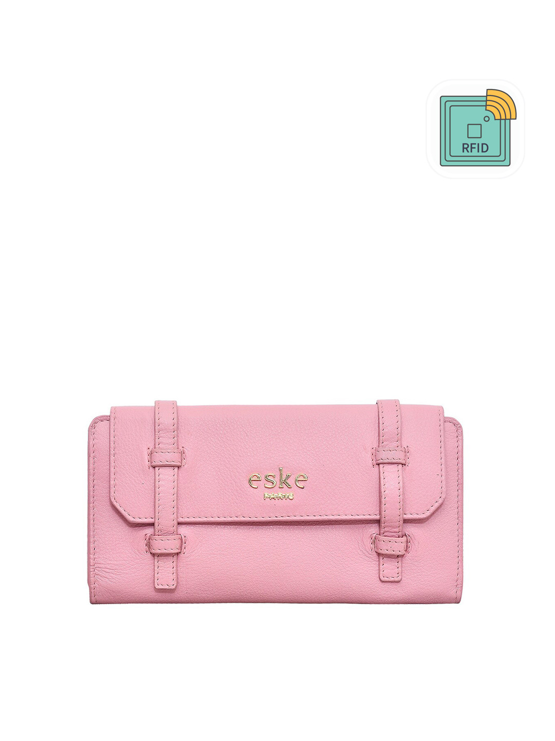 

Eske Women Solid Leather Envelope Wallet, Rose