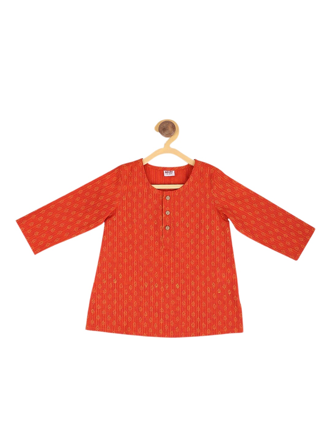 

Fabindia Infants Boys Ethnic Motifs Printed Kurta, Rust