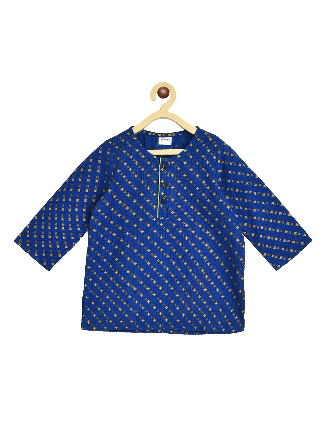 

Fabindia Infants Boys Geometric Printed Cotton Kurta, Blue
