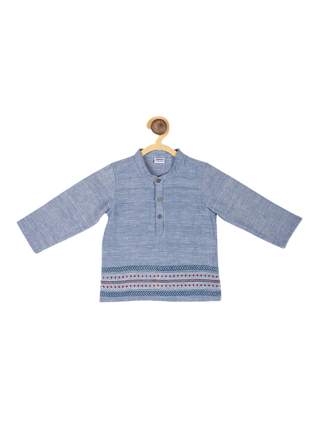 

Fabindia Boys Striped Pure Cotton Kurta, Blue