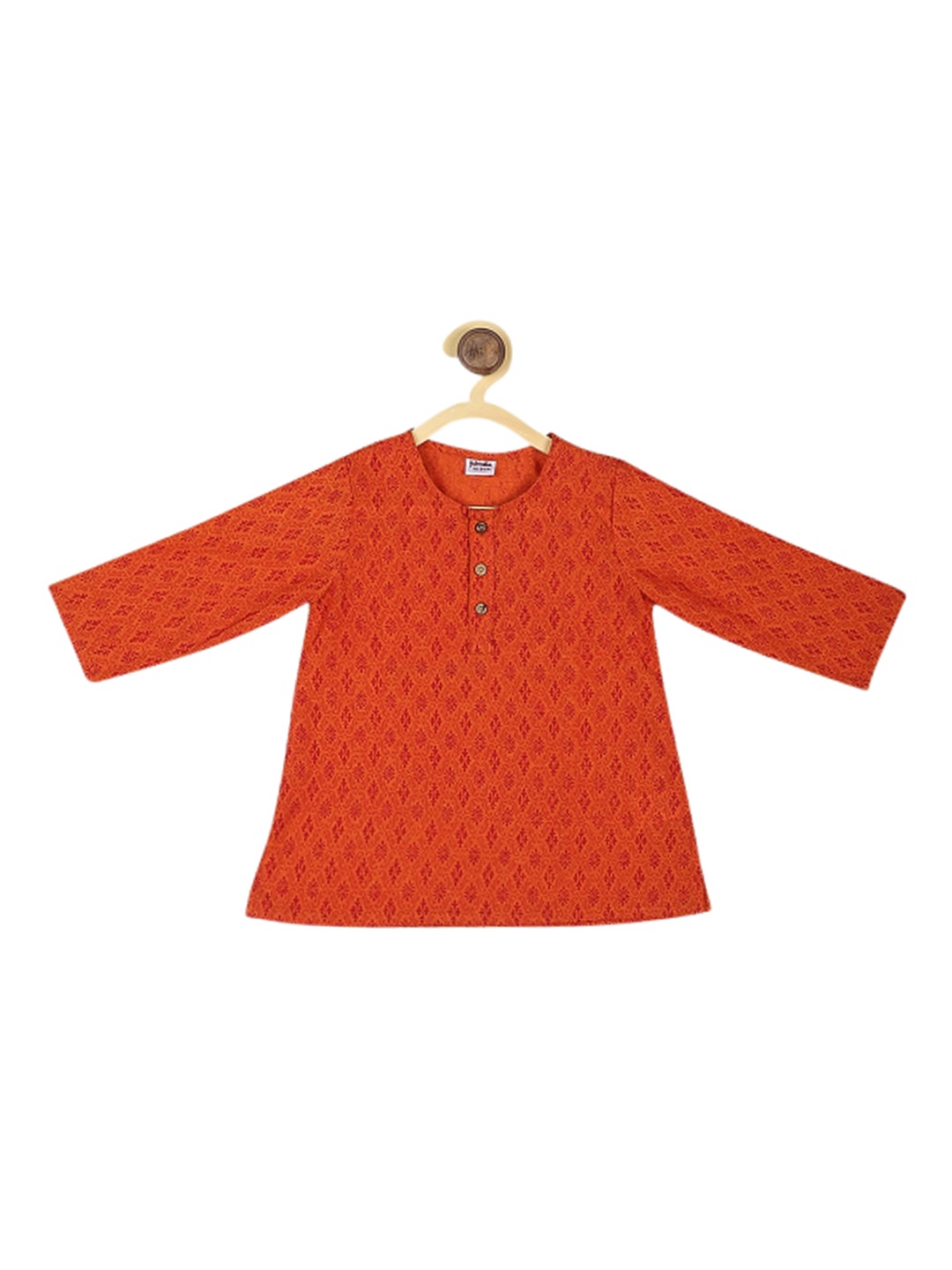 

Fabindia Boys Ethnic Motif Woven Design Pure Cotton Kurta, Orange
