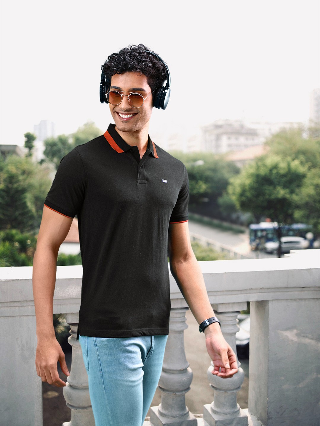 

Arrow Polo Collar T-shirt, Black