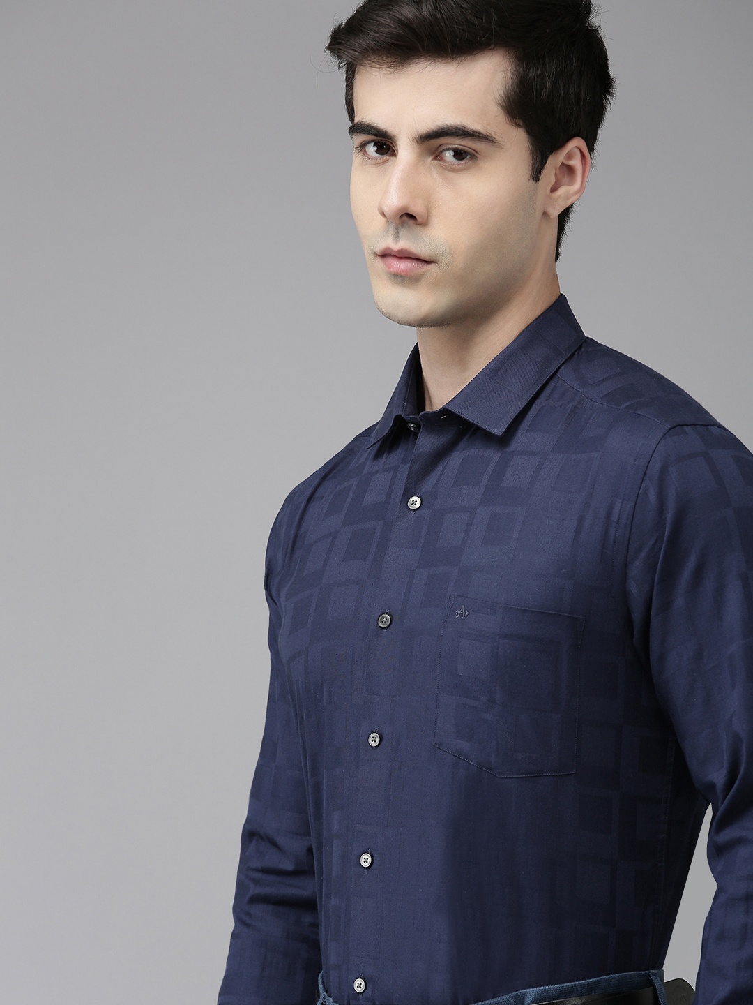 

Arrow Original Slim Fit Checked Pure Cotton Formal Shirt, Blue