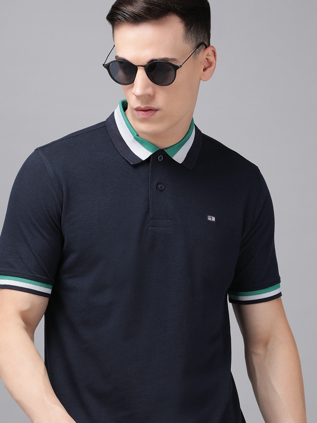 

Arrow Polo Collar T-shirt, Navy blue