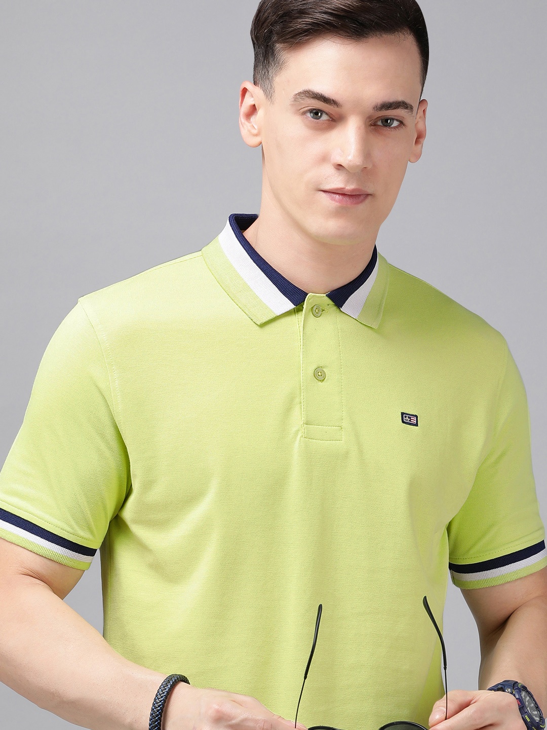 

Arrow Polo Collar T-shirt, Fluorescent green