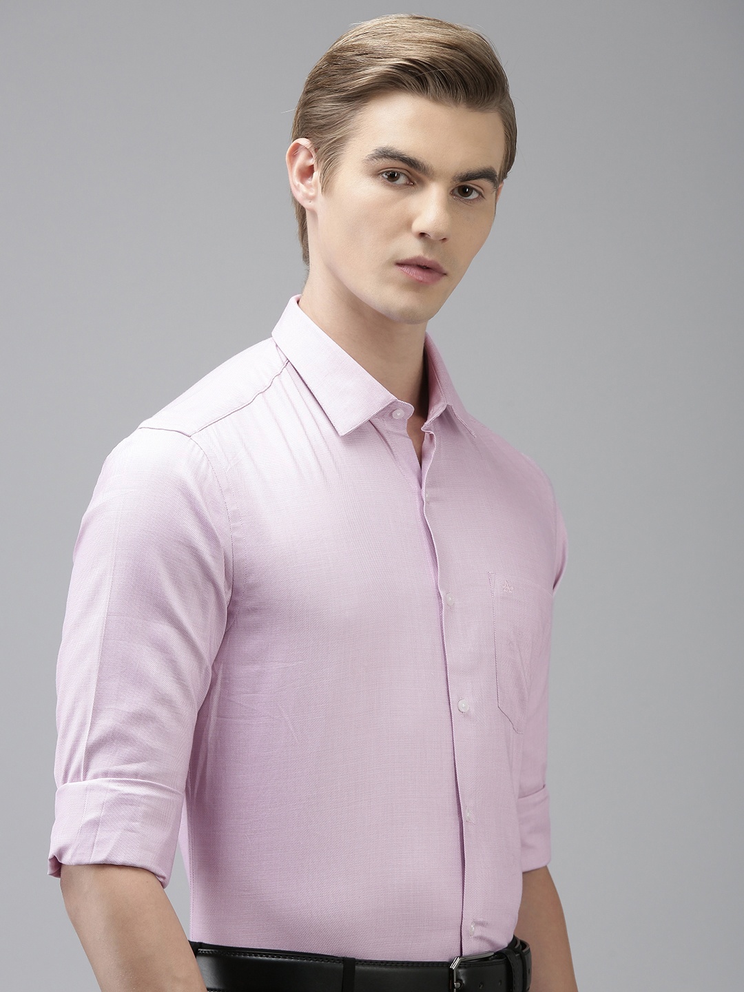 

Arrow Self Design Manhattan Slim Fit Pure Cotton Formal Shirt, Lavender