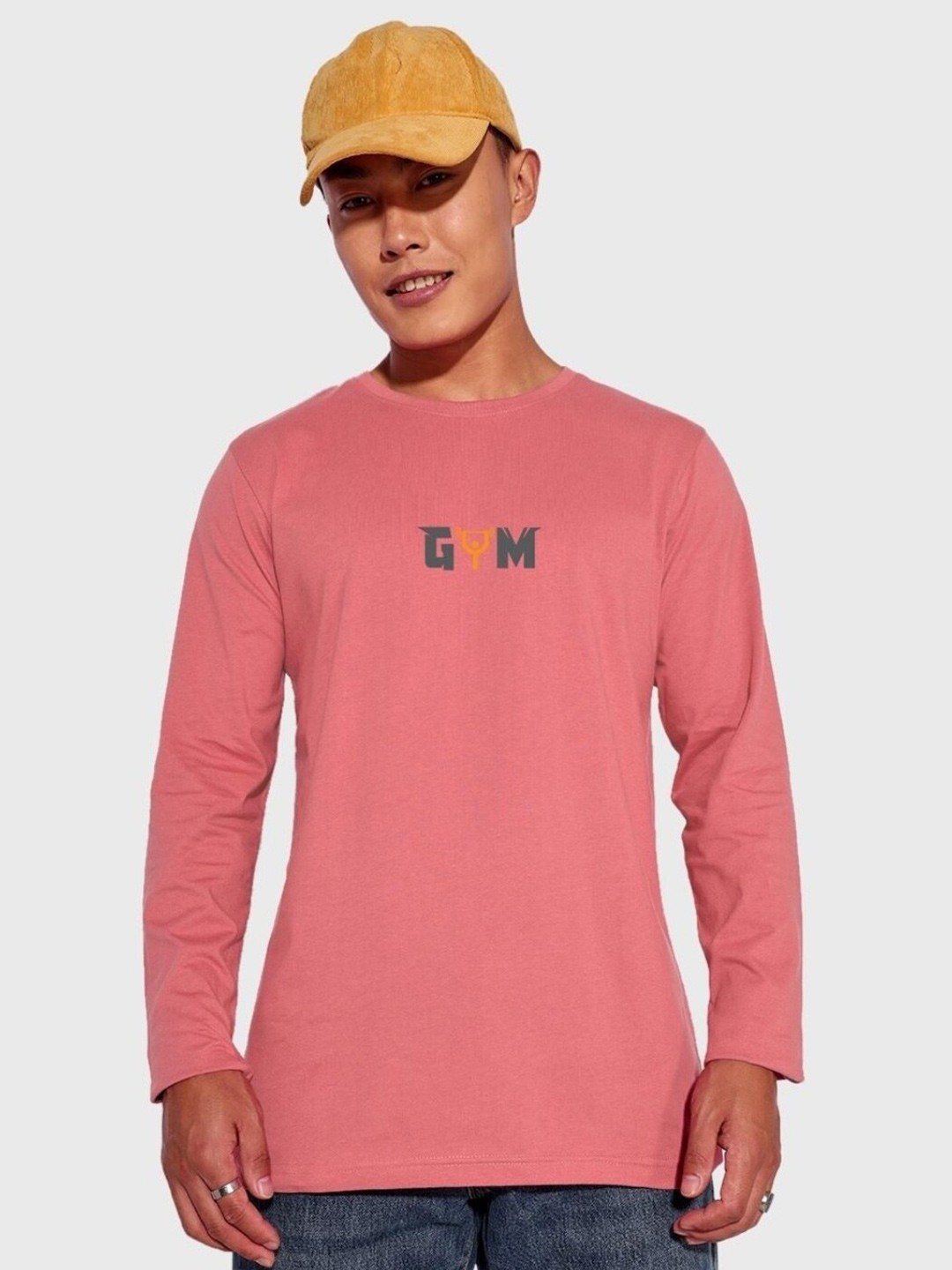 

Bewakoof Men Typography Printed Cotton T-shirt, Pink