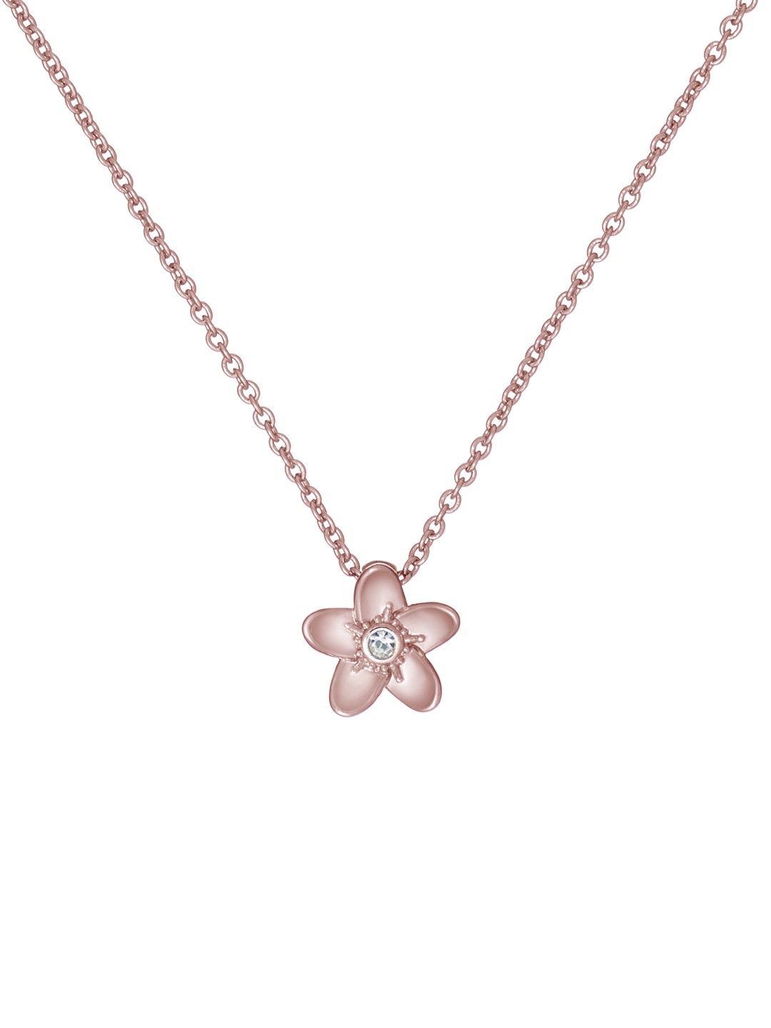 

Ted Baker Rose Gold-Plated Blossom Stone Studded Pendant With Chain