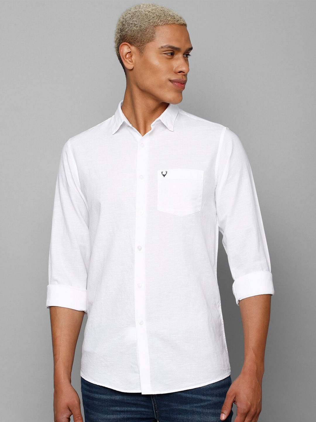 

Allen Solly Men Slim Fit Casual Cotton Shirt, White