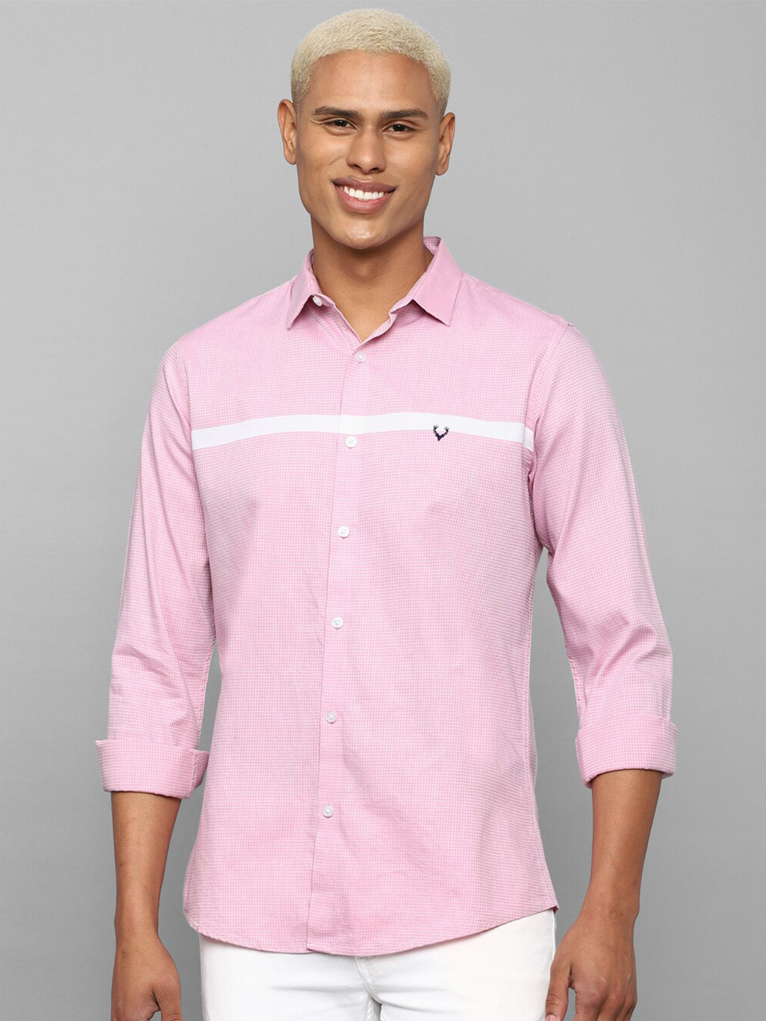 

Allen Solly Men Slim Fit Casual Cotton Shirt, Pink
