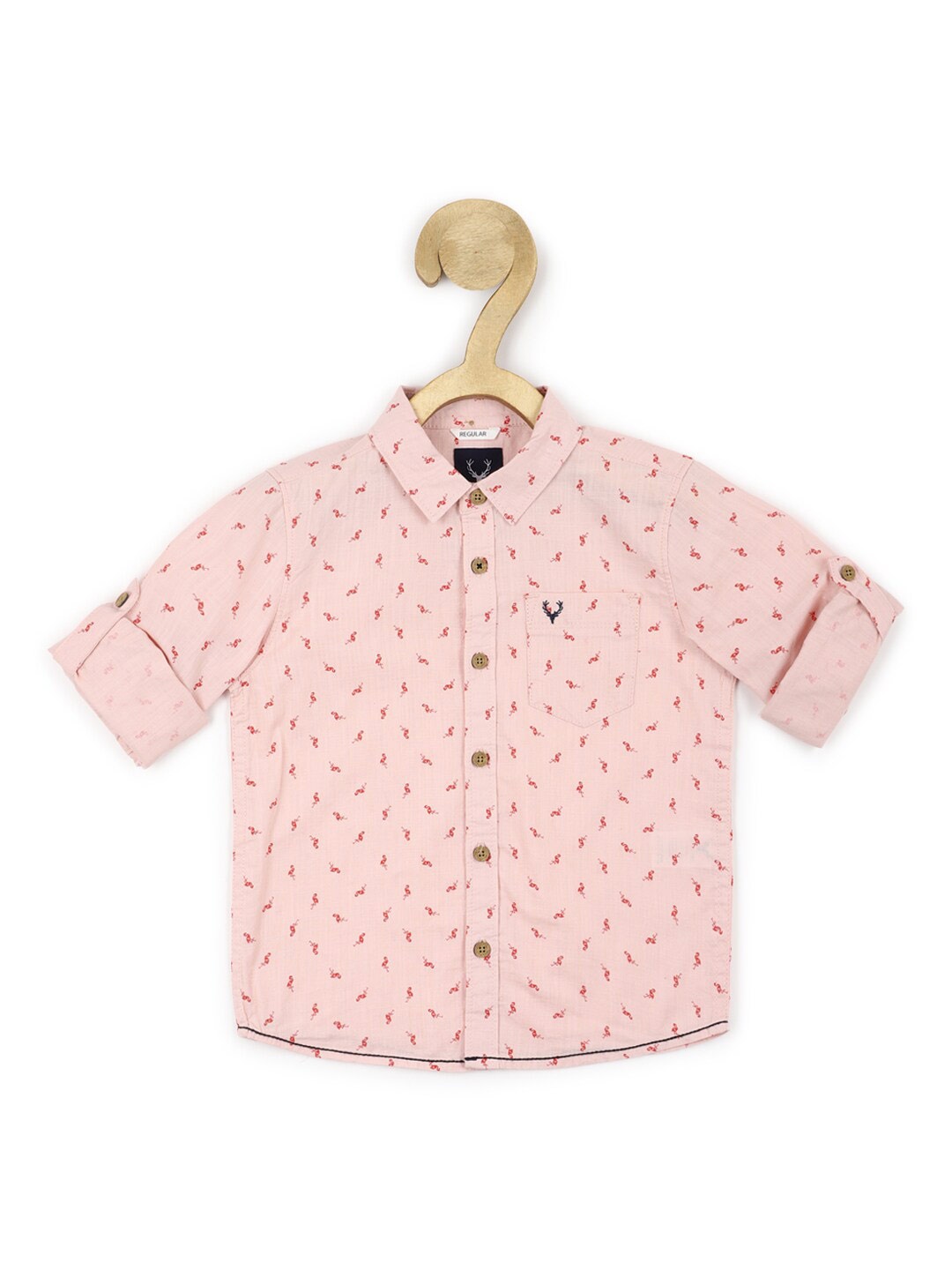 

Allen Solly Junior Boys Conversatinal Printed Casual Pure Cotton Shirt, Pink