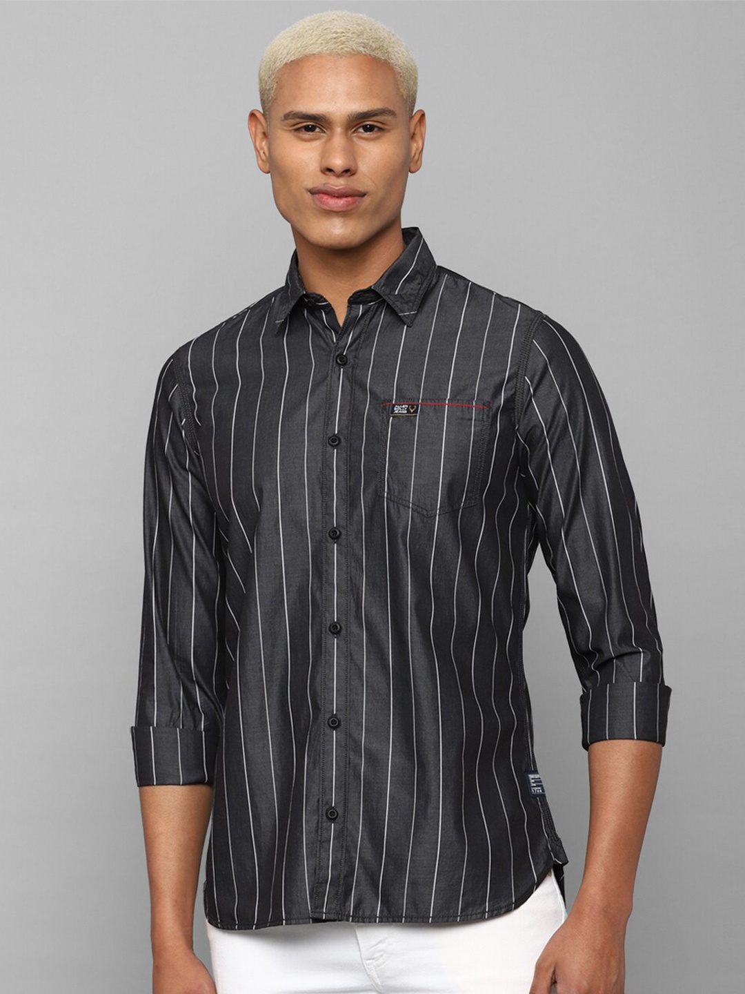 

Allen Solly Sport Men Striped Casual Cotton Shirt, Grey