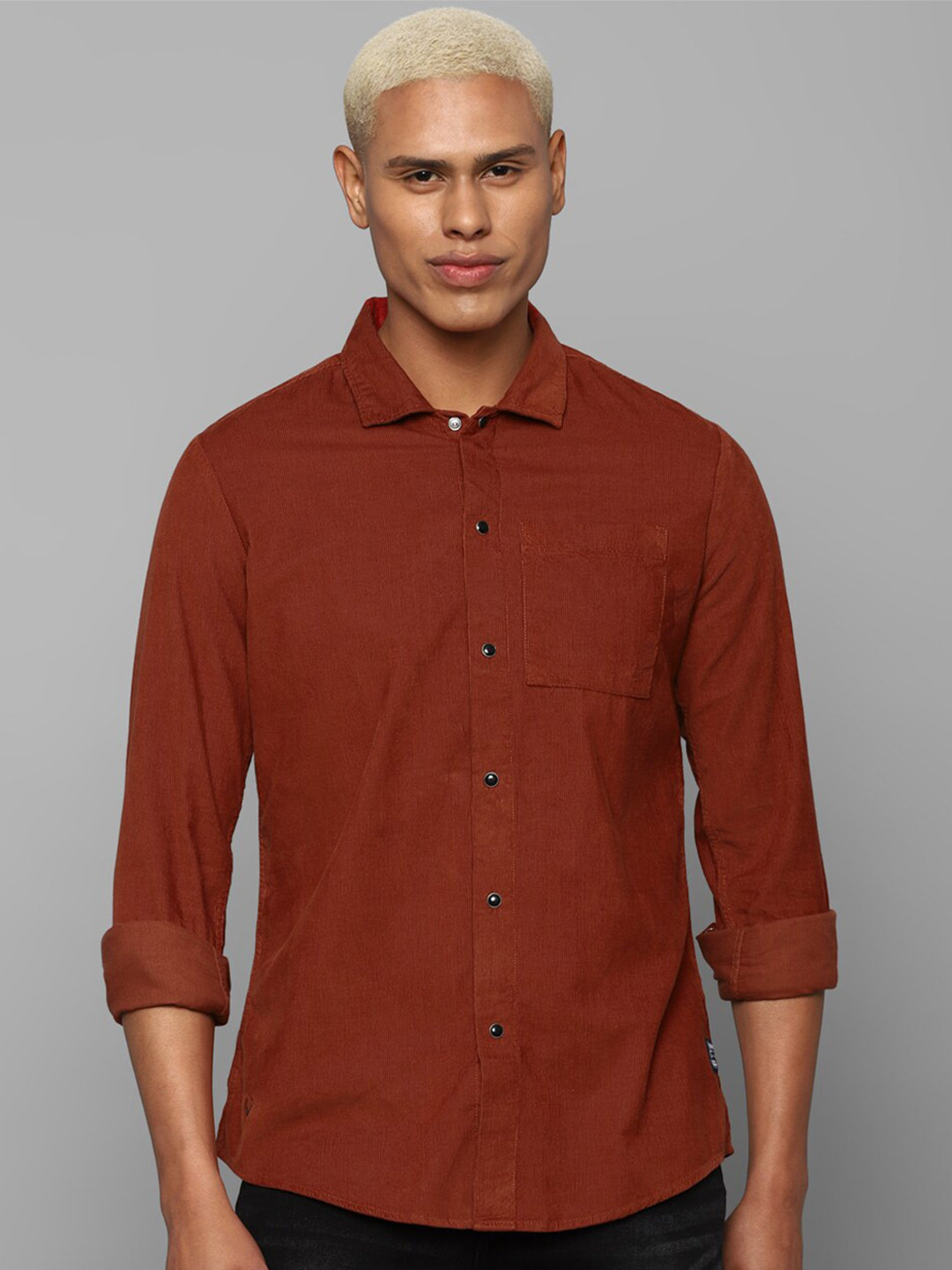 

Allen Solly Sport Men Spread Collar Casual Cotton Shirt, Rust