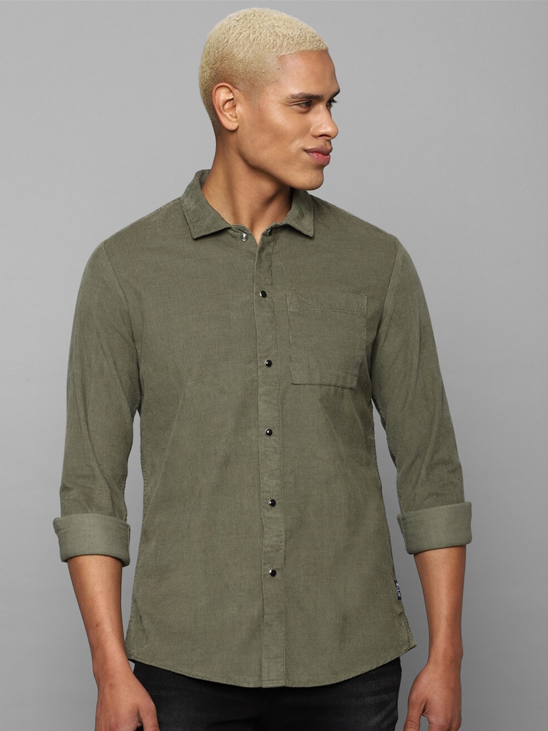 

Allen Solly Sport Men Spread Collar Casual Cotton Shirt, Olive