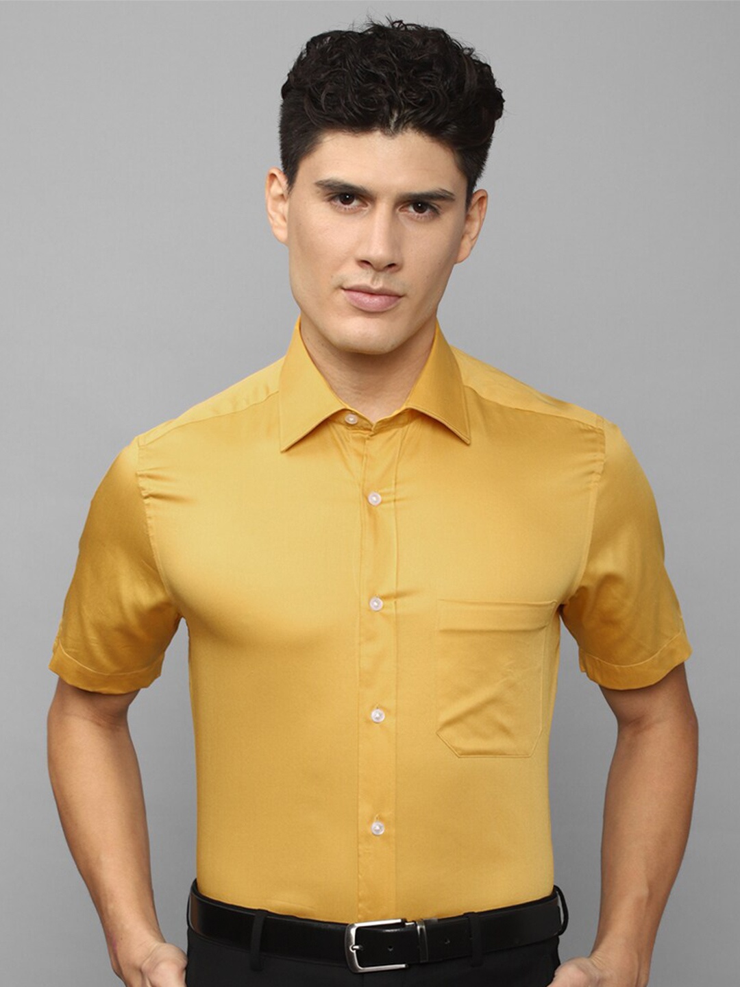 

Louis Philippe Men Formal Cotton Shirt, Mustard