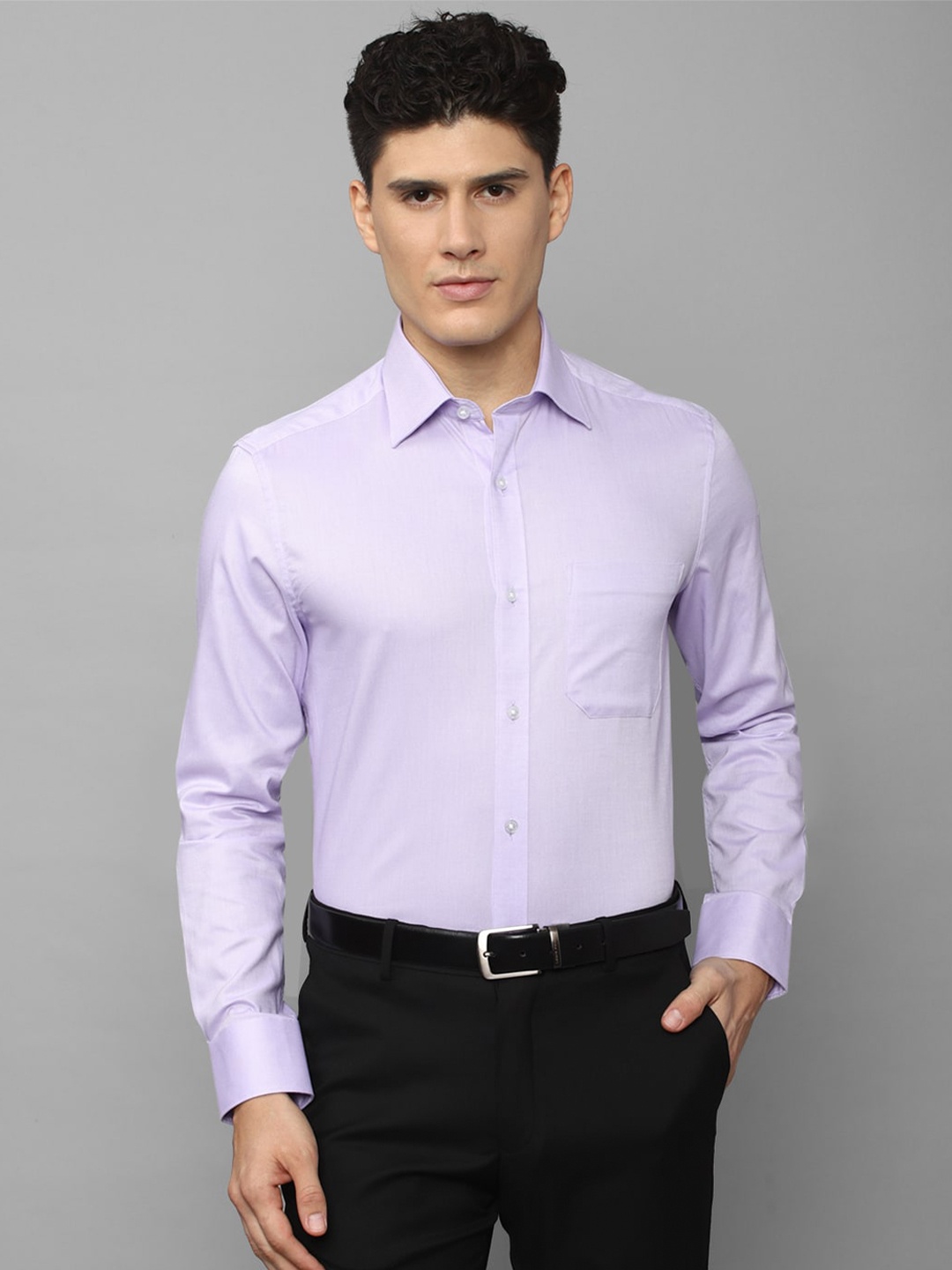 

Louis Philippe Men Formal Cotton Shirt, Purple