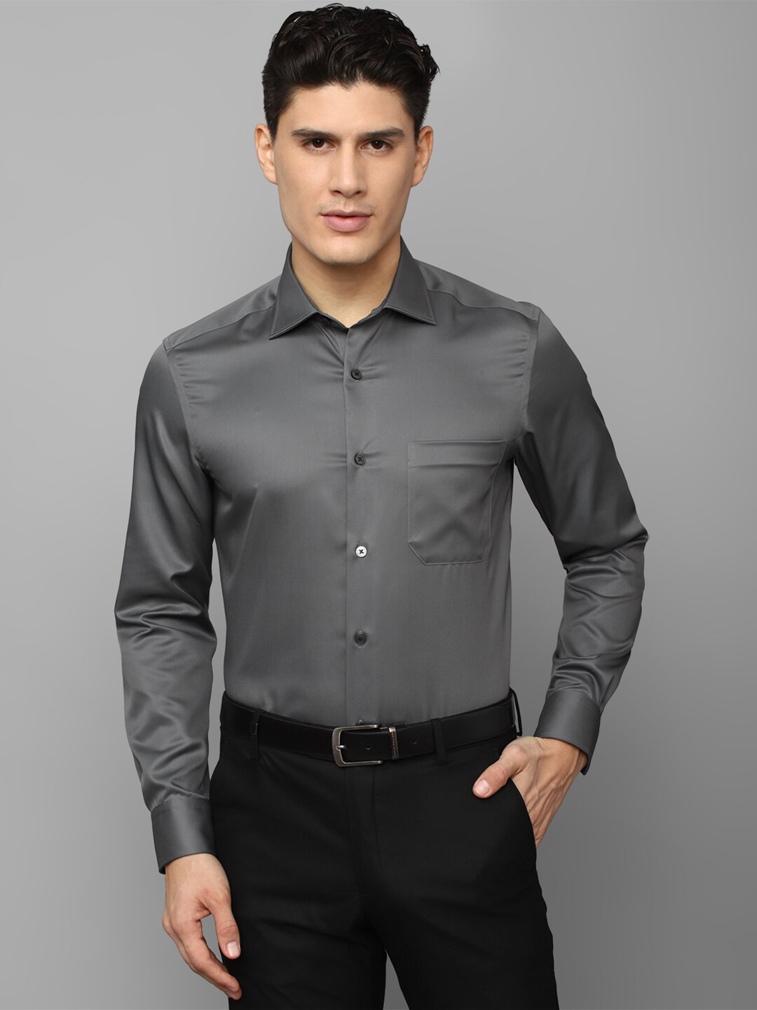 

Louis Philippe Men Formal Cotton Shirt, Grey