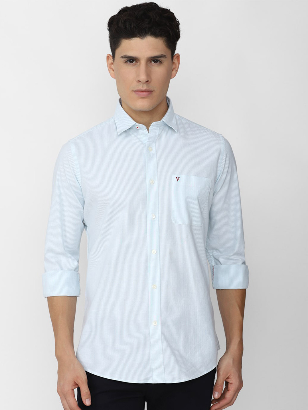 

Van Heusen Sport Men Striped Slim Fit Cotton Casual Shirt, Blue