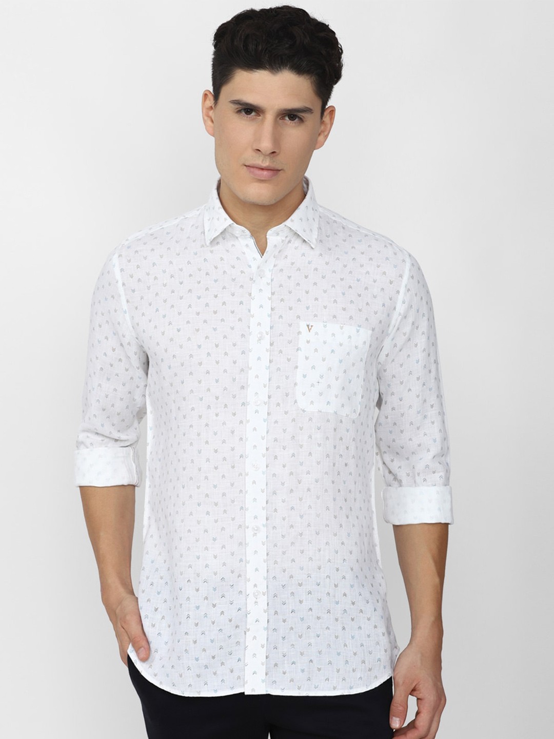 

Van Heusen Sport Men Slim Fit Printed Casual Cotton Shirt, White