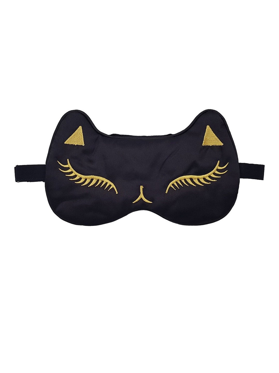 

JENNA Kitty Design Embroidered Sleeping Eye Mask, Black