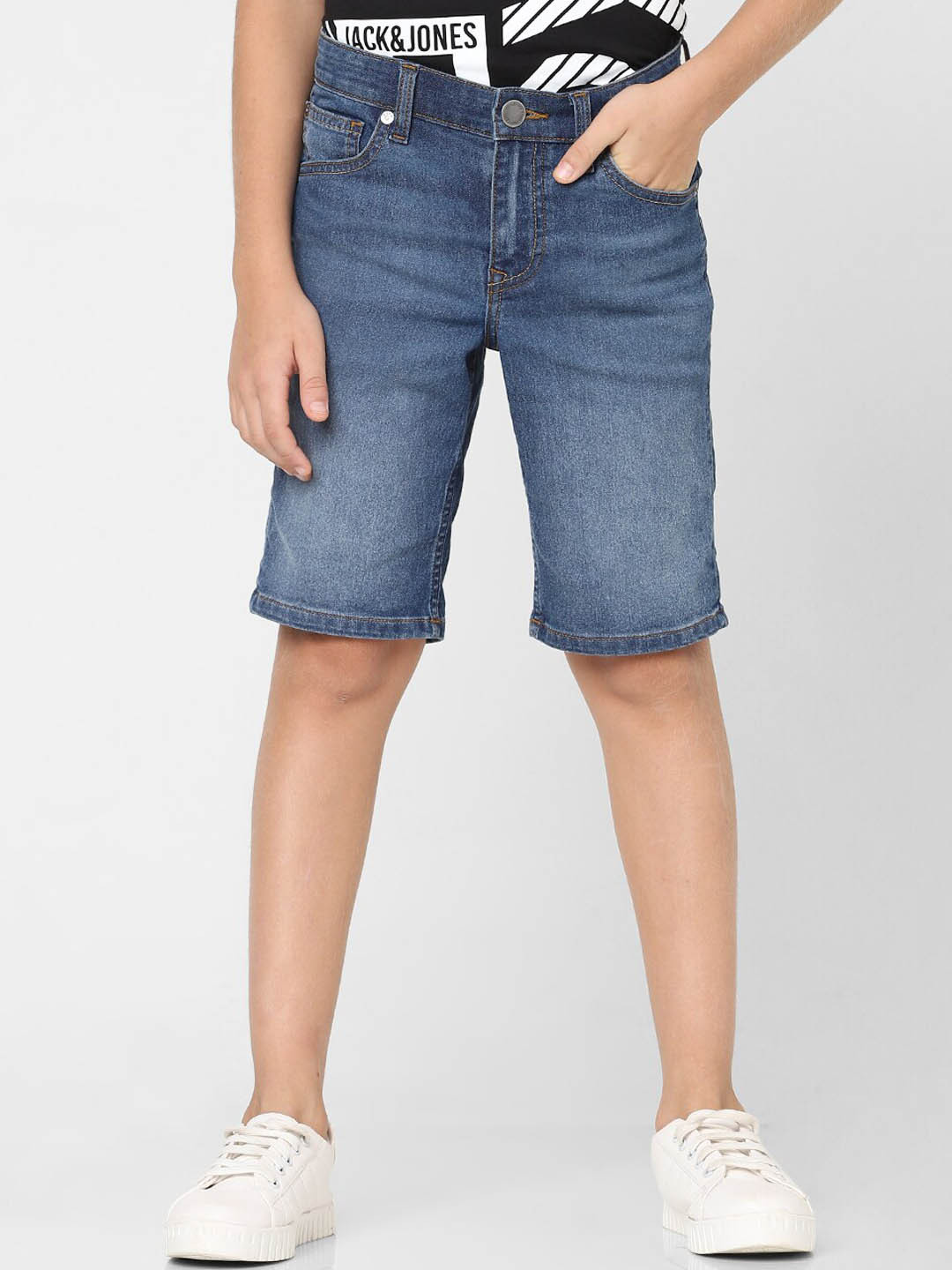

Jack & Jones Junior Boys Washed Denim Shorts, Blue